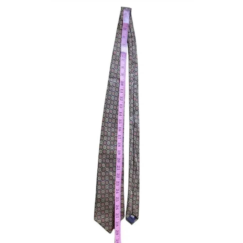 NWT Brooks Brothers Makers Pure Silk Necktie Printed In Italy Made USA Medallion
